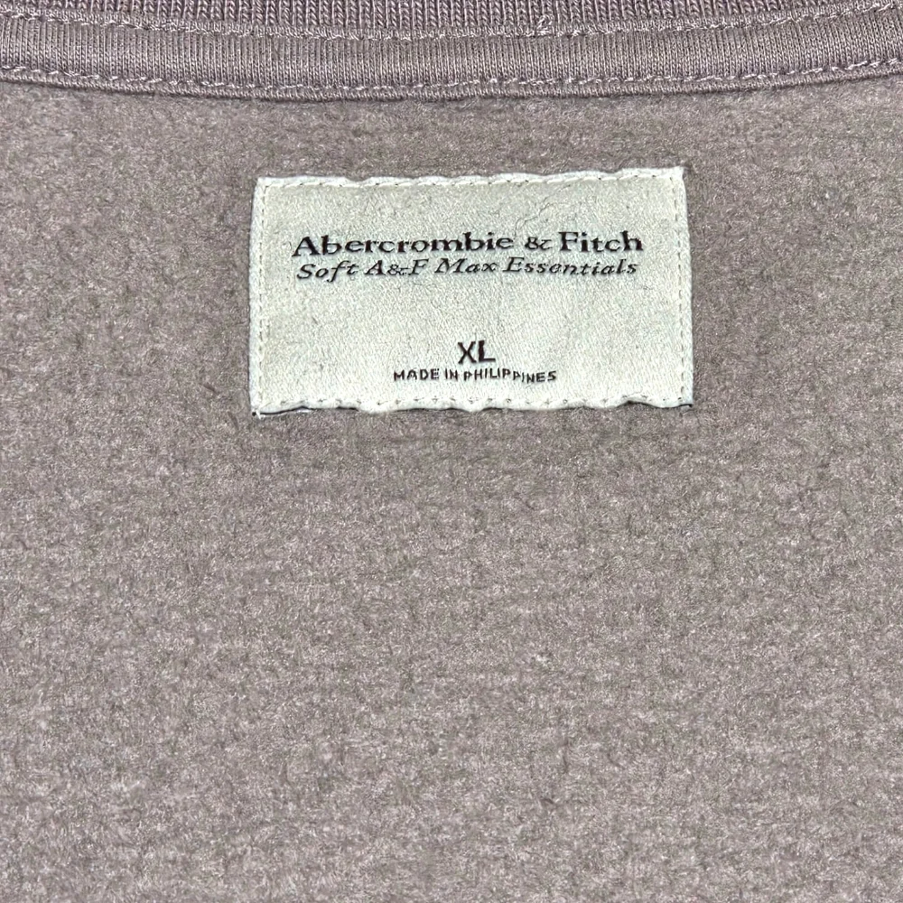 Abercrombie Sunday Half Zip Neutral Sweatshirt Taupe Gray Oversized A&F Max XL - Picture 7 of 13